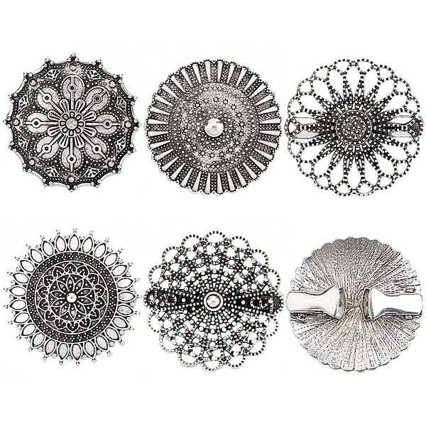 

PandaHall Gorgecraft 5Pcs 5 Style Vintage Flower Alloy Sweater Shawl Clips Brooches Set, Cardigan Collar Clasps Badges for Women, Antique...