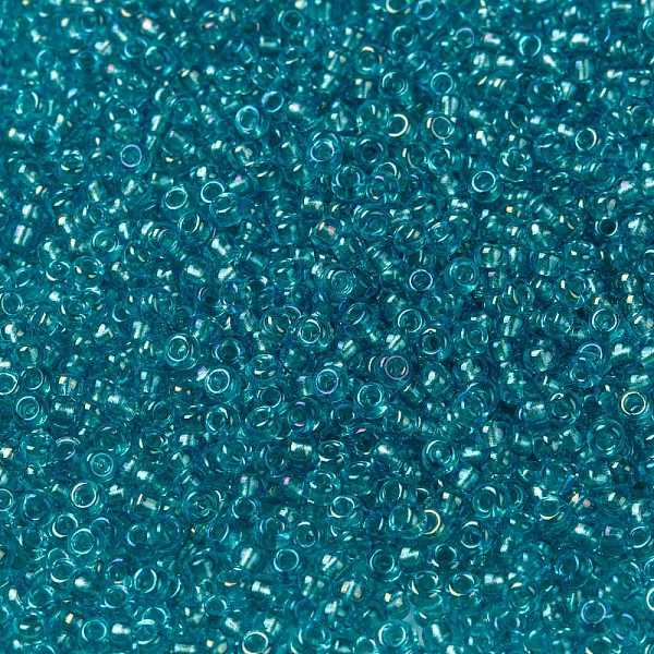 

PandaHall MIYUKI Round Rocailles Beads, Japanese Seed Beads, (RR1822) Sparkling Aqua Lined Aqua AB, 8/0, 3mm, Hole: 1mm, about..., Cyan
