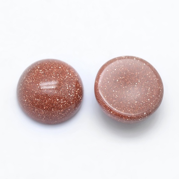 

PandaHall Synthetic Goldstone Cabochons, Flat Round, 8x3~4mm Goldstone Flat Round