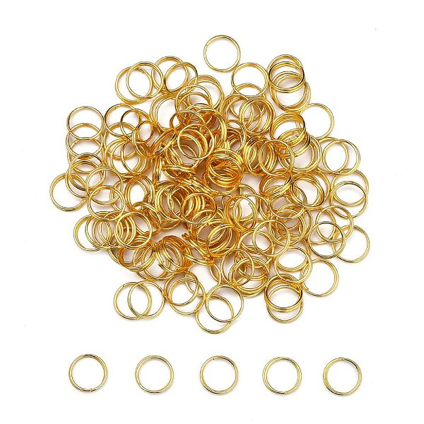 

PandaHall Iron Split Rings, Double Loops Jump Rings, Nickel Free, Golden, 10x1.4mm, about 8.6mm inner diameter, about 208pcs/50g Iron Ring