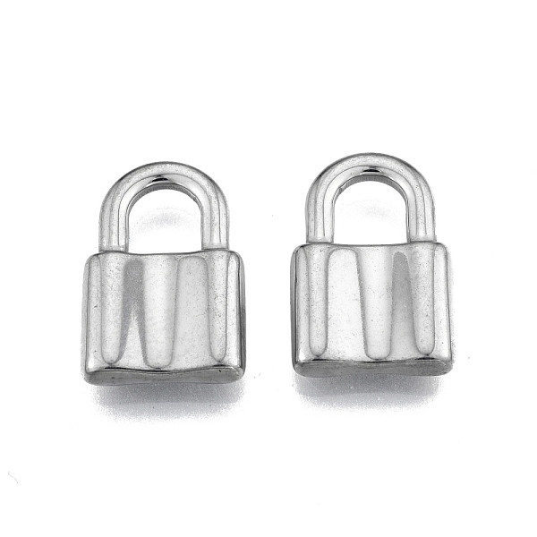 

PandaHall 201 Stainless Steel Pendants, Lock, Stainless Steel Color, 19x12.5x3mm, Hole: 5.5x6mm 201 Stainless Steel Lock