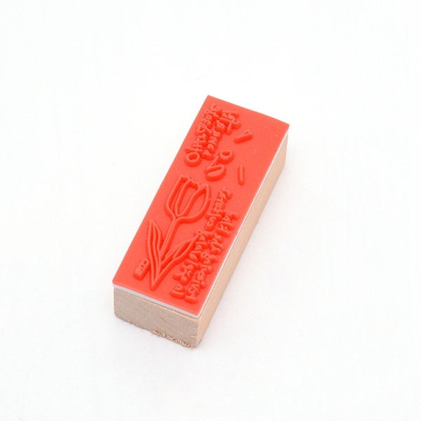 

PandaHall Wooden Stamps, with Rubber, Rectangle, Flower Pattern, 55x22x19mm Wood Orange