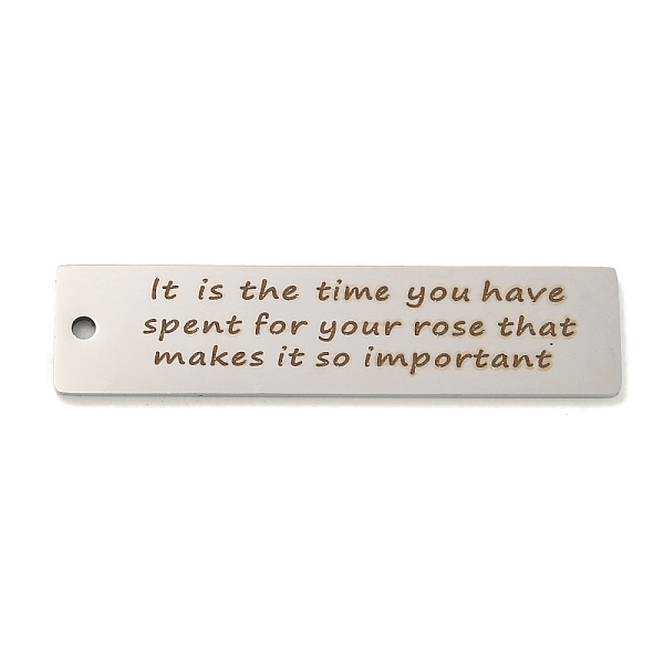 

PandaHall 201 Stainless Steel Big Pendants, Message Charms, Rectangle with Word Charms, Stainless Steel Color, 50x12x1.5mm, Hole: 2mm 201...