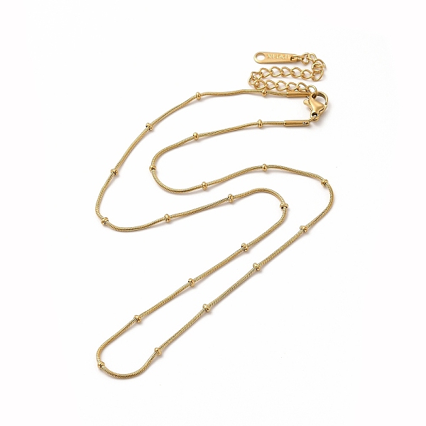 

PandaHall Ion Plating(IP) 304 Stainless Steel Satellite Chain Necklace for Women, Real 14K Gold Plated, 16.06 inch(40.8cm) 304 Stainless...
