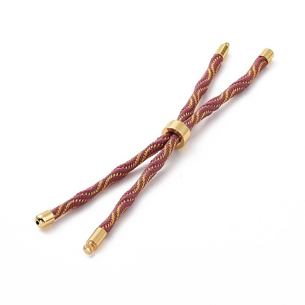 

PandaHall Nylon Cord Silder Bracelets, for Connector Charm Bracelet Making, with Rack Plating Golden Brass Findings, Long-Lasting Plated...