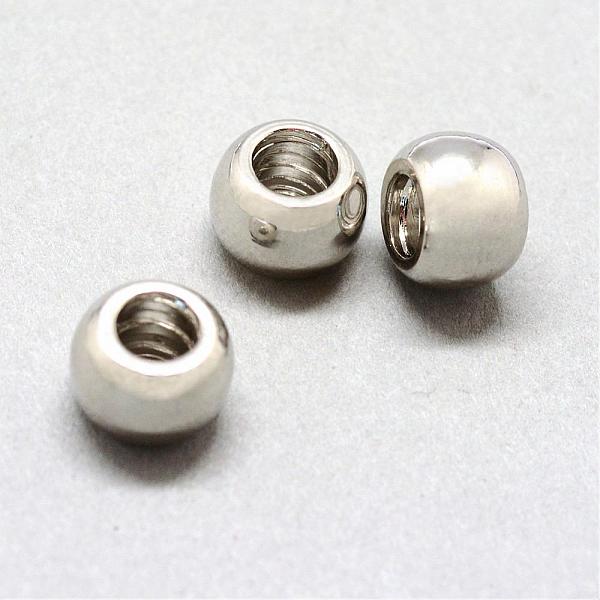 

PandaHall Alloy European Beads, Large Hole Beads, Rondelle, Platinum, 8x5.5mm, Hole: 4mm Alloy Rondelle