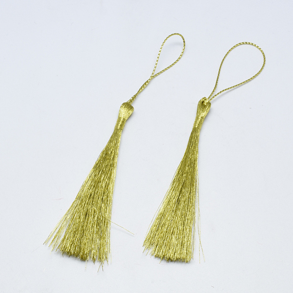 

PandaHall Nylon Tassel Big Pendant Decorations, Dark Khaki, 135~145mm, Tassel: 78~85x5mm Nylon Yellow