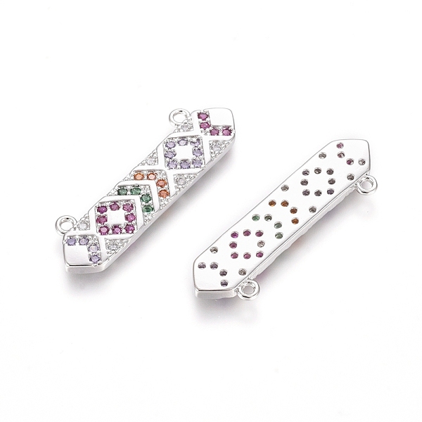 

PandaHall Brass Micro Pave Cubic Zirconia Pendants, Long-Lasting Plated, Polygon, Colorful, Platinum, 8x27.5x1.5mm, Hole: 1mm Brass+Cubic...