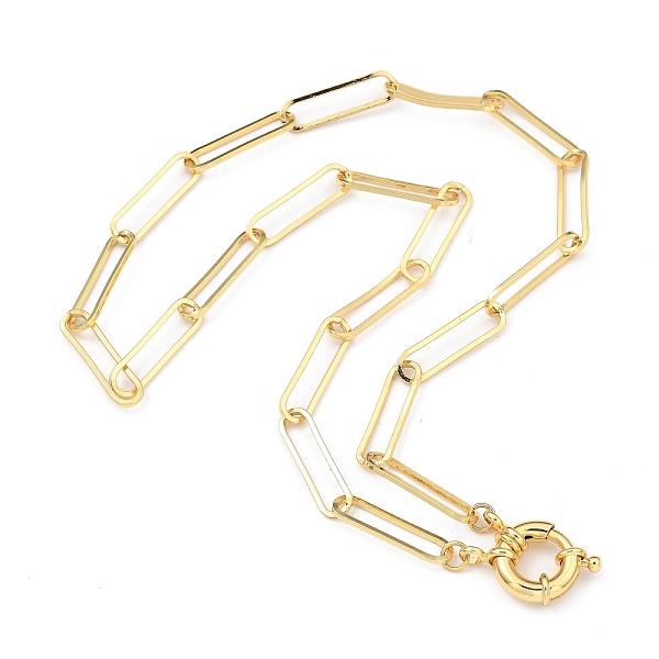 

PandaHall 304 Stainless Steel Paperclip Chain Necklaces, with Brass Spring Clasps, Golden, 17.79 inch(45.2cm) 304 Stainless Steel
