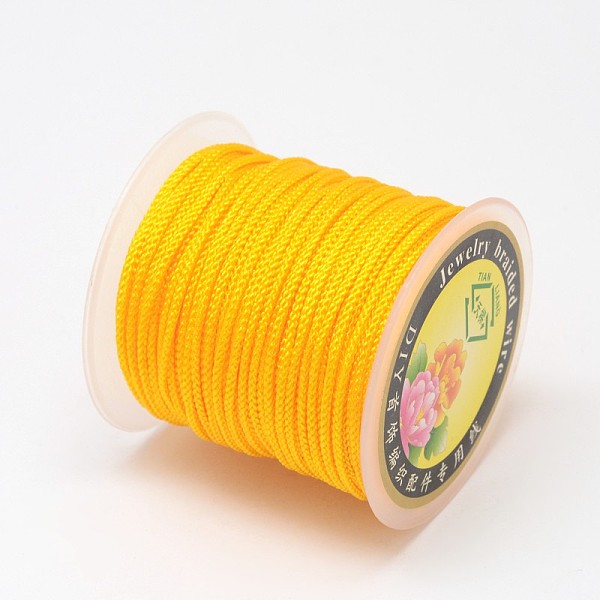 

PandaHall Braided Nylon Threads, Gold, 2mm, about 25.15 yards(23m)/roll Nylon Gold