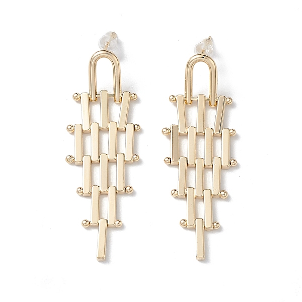 

PandaHall Brass Beaded Rhombus Chandelier Earrings for Women, Golden, 54x18.5mm, Pin: 0.7mm Brass