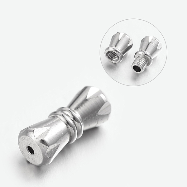 

PandaHall 304 Stainless Steel Screw Clasps, Column, Stainless Steel Color, 11.5x5mm, Hole: 0.7~1mm 304 Stainless Steel