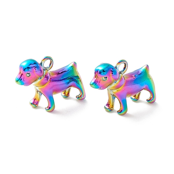 

PandaHall Brass Pendants, Cadmium Free & Lead Free, Dog, Rainbow Color, 13x16x5.4mm, Hole: 1.5mm Brass Dog