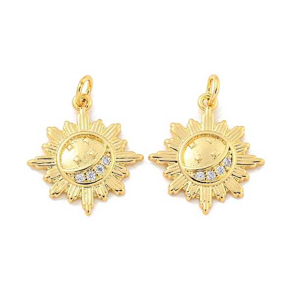 

PandaHall Rack Plating Brass Micro Pave Cubic Zirconia Pendants, with Jump Ring, Cadmium Free & Lead Free, Long-Lasting Plated, Sun, Real..., Clear