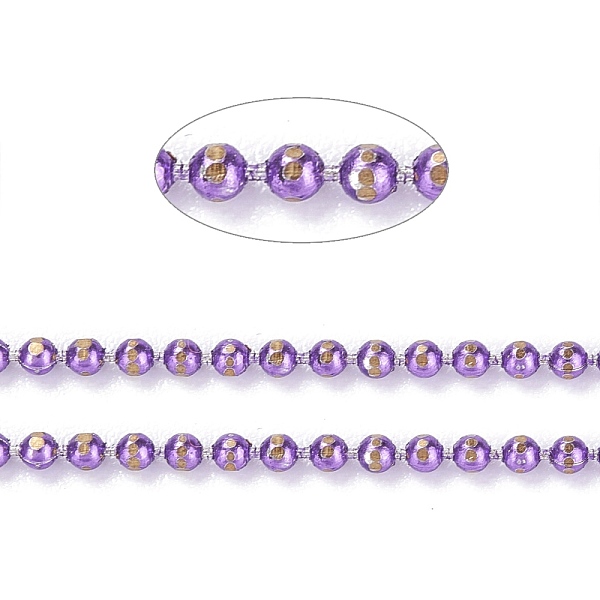 

PandaHall Spray Painted Brass Faceted Ball Chains, Soldered, with Spool, Round, Orchid, 1.5mm Brass Purple