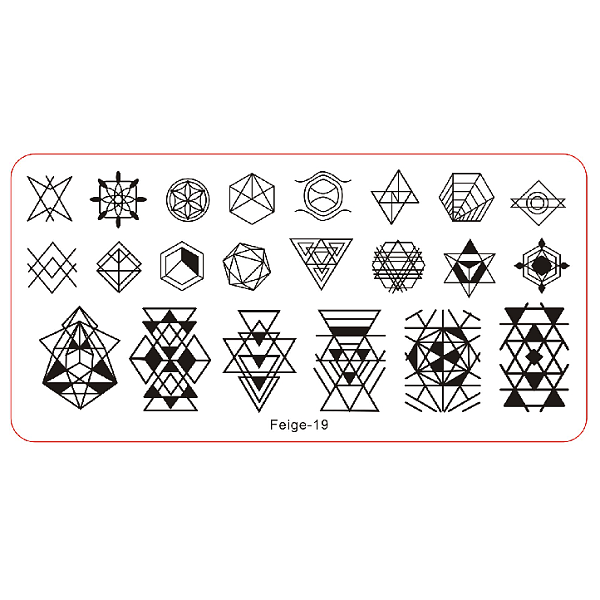 

PandaHall Stainless Steel Nail Art Templates Stamping Plate Set, Nail Image Templates, Rectangle Manicure Template Kit, Geometric Pattern...