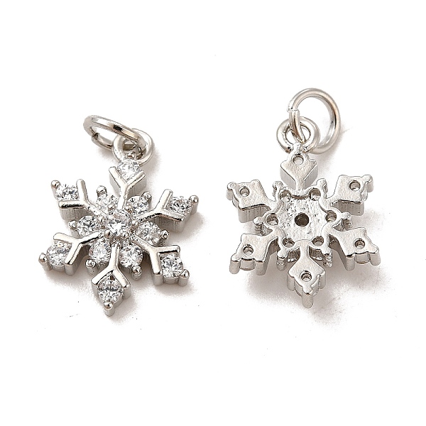 

PandaHall Rack Plating Brass Micro Pave Cubic Zirconia Charms, Long-Lasting Plated, Cadmium Free & Lead Free, with Jump Ring, Snowflake..., Clear