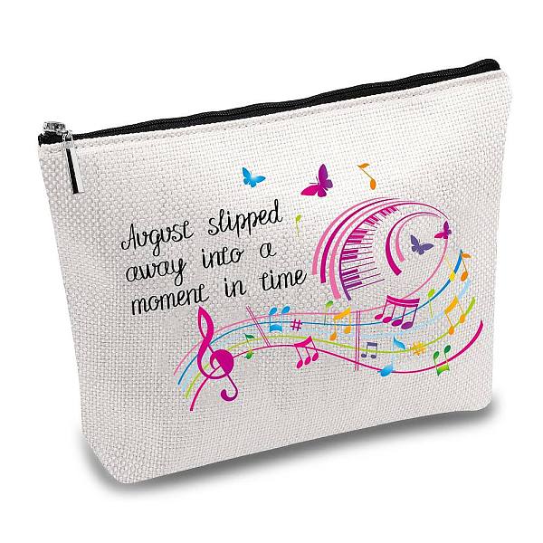 PandaHall 12# Cotton-polyester Bag, Stroage Bag, Rectangle, Musical Note Pattern, 18x25cm Cloth Musical Note