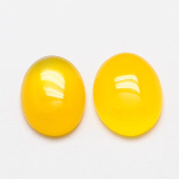 

PandaHall Natural Agate Cabochons, Grade A, Dyed, Oval, Yellow, 30x22x7mm Natural Agate Oval Yellow