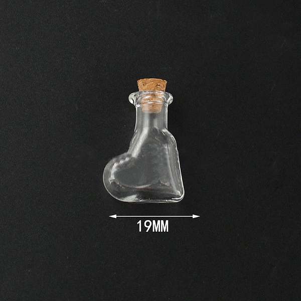 

PandaHall Mini High Borosilicate Glass Bottle Bead Containers, Wishing Bottle, with Cork Stopper, Heart, Clear, 2.4x1.9cm Glass Heart Clear
