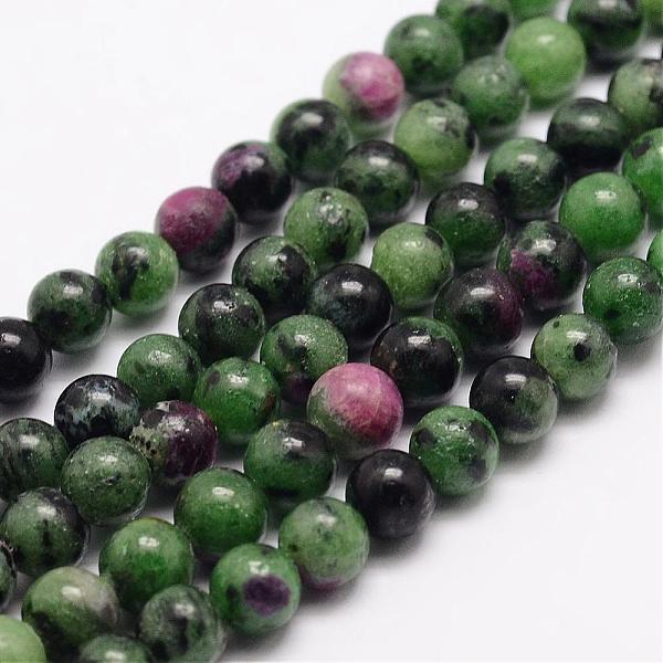 

PandaHall Natural Ruby in Zoisite Bead Strands, Round, 4mm, Hole: 1mm, about 95pcs/strand, 15.5 inch Ruby in Zoisite Round