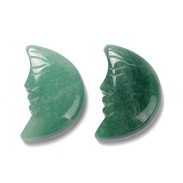 

PandaHall Natural Green Aventurine Cabochons, Moon, 35x22.5x7mm Green Aventurine Moon