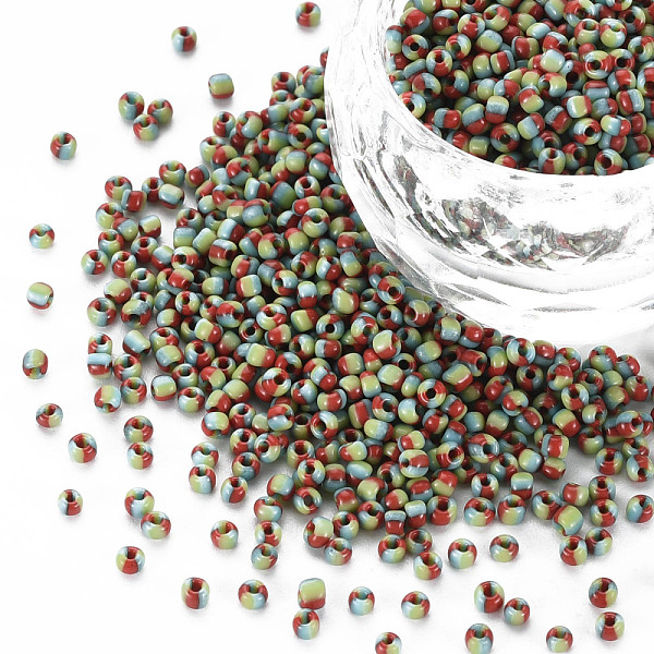 

PandaHall 12/0 Opaque Glass Seed Beads, Opaque Colours Seep, Round Hole, Flat Round, Colorful, 2~2.5x1.5~2mm, Hole: 0.7mm, about 450g/Pound...