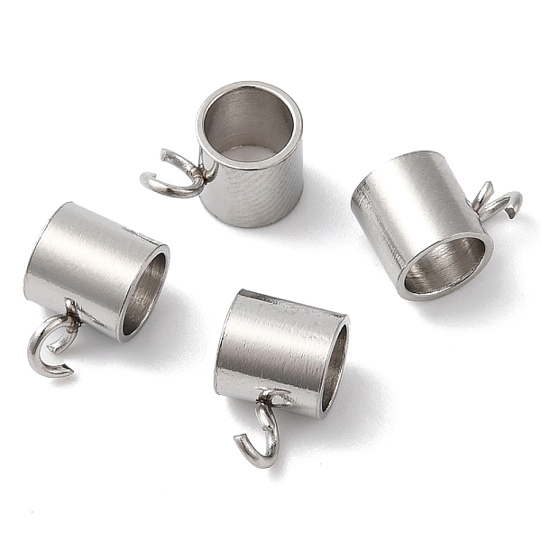 

PandaHall 202 Stainless Steel Tube Bails, Loop Bails, Bail Beads, Stainless Steel Color, 8x5x5mm, Hole: 1.6mm, Inner Diameter: 4mm 202...