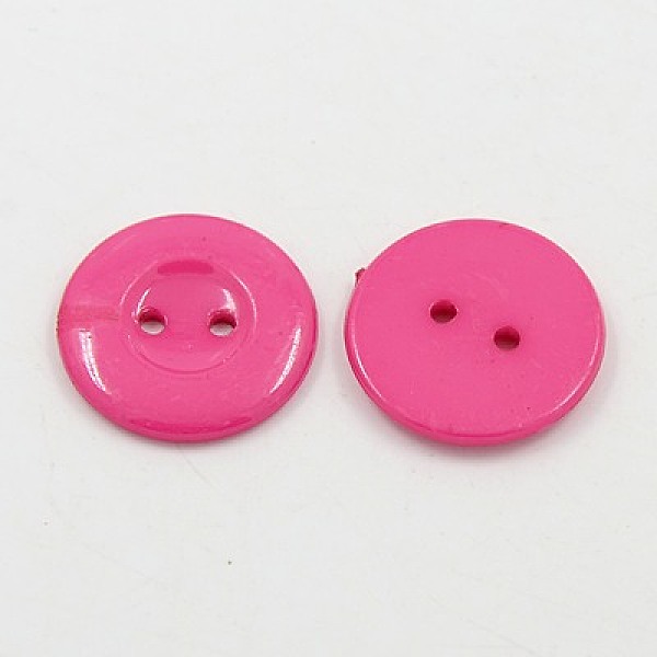

PandaHall Acrylic Sewing Buttons for Costume Design, Plastic Shirt Buttons, 2-Hole, Dyed, Flat Round, Fuchsia, 25x3mm, Hole: 2mm Acrylic..., Pink