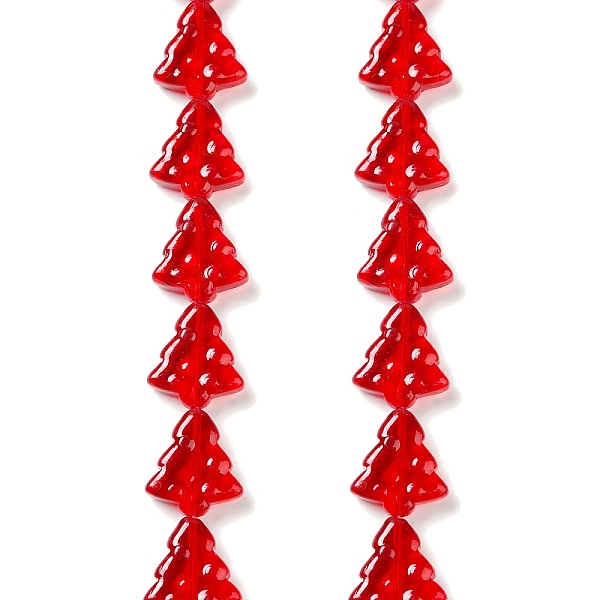 

PandaHall Transparent Glass Bead Strands, Christmas Trees, Red, 15.5~16x14.5~15x4.5~5mm, Hole: 1mm, about 40pcs/strand, 25.20~25.59(64~65cm)...