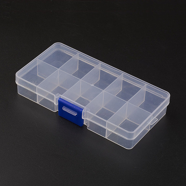 

PandaHall (Defective Closeout Sale), Plastic Bead Storage Containers, Stationary 10 Compartments, Rectangle, Clear, 13x6.8x2.1cm Plastic...