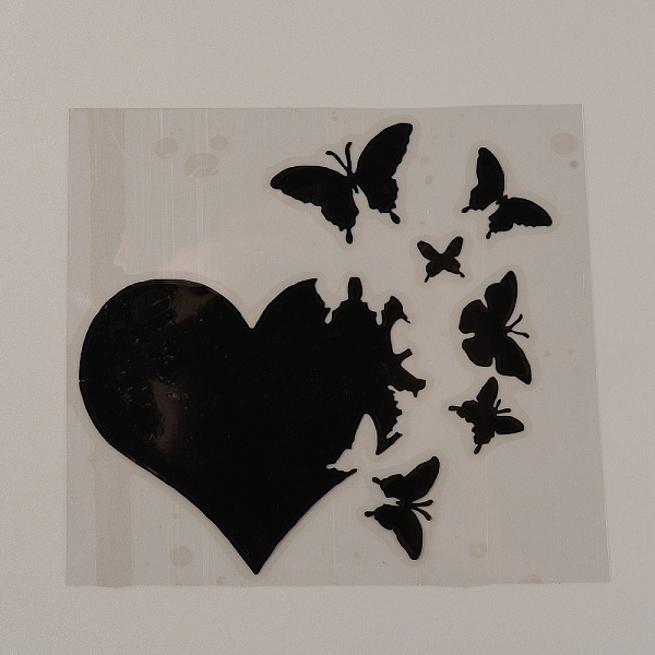 

PandaHall PET Waterproof Self-adhesive Stickers, for Car, Motorcycle Decoration, Black, Heart Pattern, 138x125x0.1mm, Heart: 90x77mm...