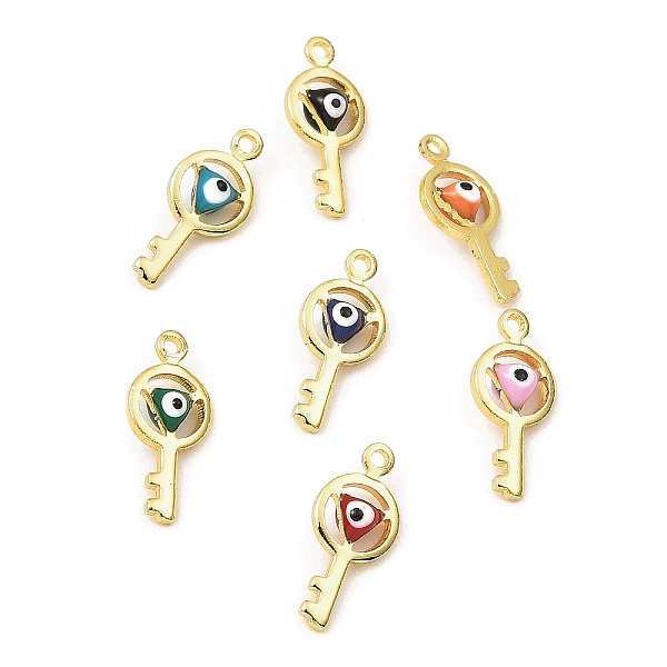 

PandaHall Brass with Enamel Pendants, Real 18K Gold Plated, Long-Lasting Plated, Lead Free & Cadmium Free, Eye with Key Charm, Mixed Color..., Multicolor
