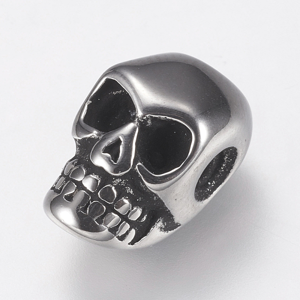 

PandaHall 316 Surgical Stainless Steel Beads, Skull, Antique Silver, 12.5x7x7mm, Hole: 2mm 316 Surgical Stainless Steel Skull