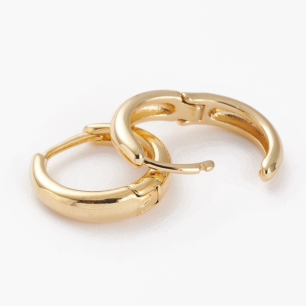 

PandaHall Brass Huggie Hoop Earrings, Long-Lasting Plated, Ring, Golden, 16x15x4mm, Pin: 1mm Brass Ring
