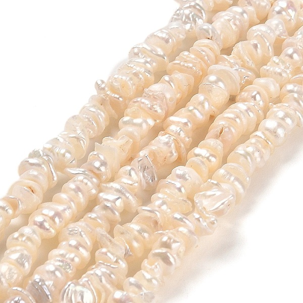 

PandaHall Natural Keshi Pearl Beads Strands, Cultured Freshwater Pearl, Baroque Pearls, Nuggets, Grade 5A, Beige, 3.5~5x3~4x1~3mm, Hole..., Yellow