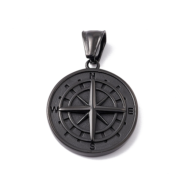 

PandaHall 304 Stainless Steel Pendants, Compass Charms, Electrophoresis Black, 28.5x25.5x5mm, Hole: 4x8mm 304 Stainless Steel Others