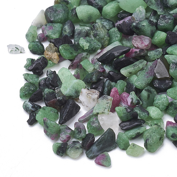

PandaHall Natural Ruby in Zoisite Gemstone Beads, No Hole Beads, Chip, 1~15x1~15x0.5~5mm, about 450g/bag Ruby in Zoisite Chip