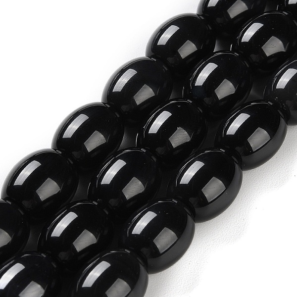 

PandaHall Natural Black Onyx Agate(Dyed & Heated) Beads Strands, Dyed & Heated, Rice, 14~15x12mm, Hole: 1.8mm, about 27pcs/strand, 15.75''...