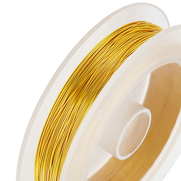 

PandaHall BENECREAT 26-Gauge Tarnish Resistant Gold Wire, 197-Feet/66-Yard Copper Round