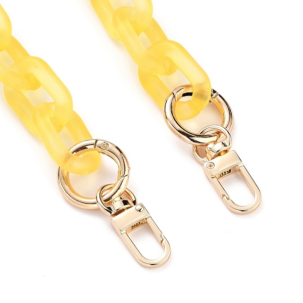 

PandaHall Bag Handles, with Transparent Acrylic Linking Rings, Golden Alloy Swivel Clasps & Spring Gate Rings, for Bag Straps Replacement..., Yellow