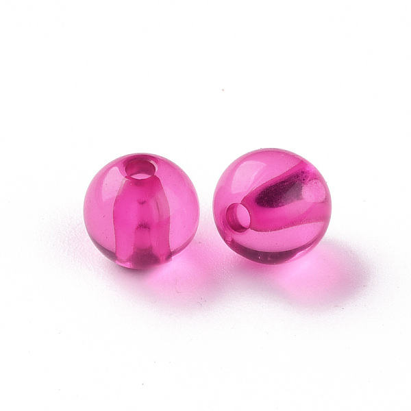 

PandaHall Transparent Acrylic Beads, Round, Fuchsia, 8x7mm, Hole: 2mm, about 1745pcs/500g Acrylic Round Pink