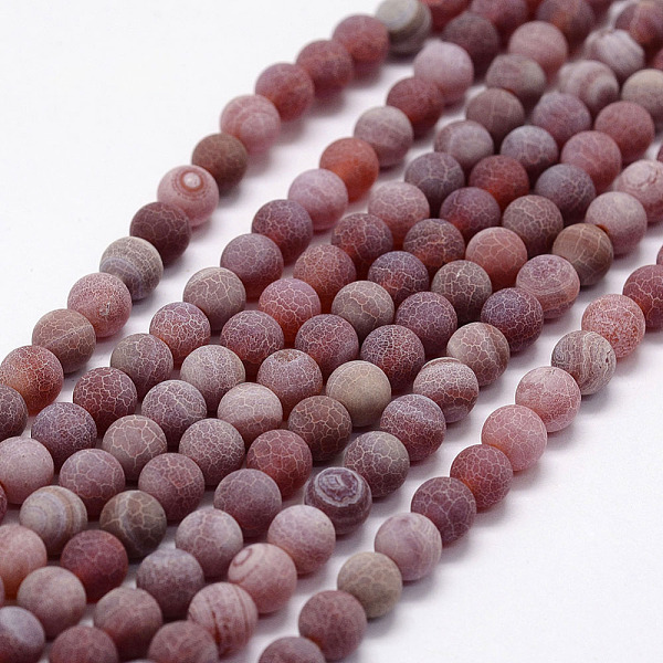 

PandaHall Frosted Natural Agate Beads Strands, Round, Dyed & Heated, Red, 8mm, Hole: 1mm, about 48pcs/strand, 14.5 inch Natural Agate Round...