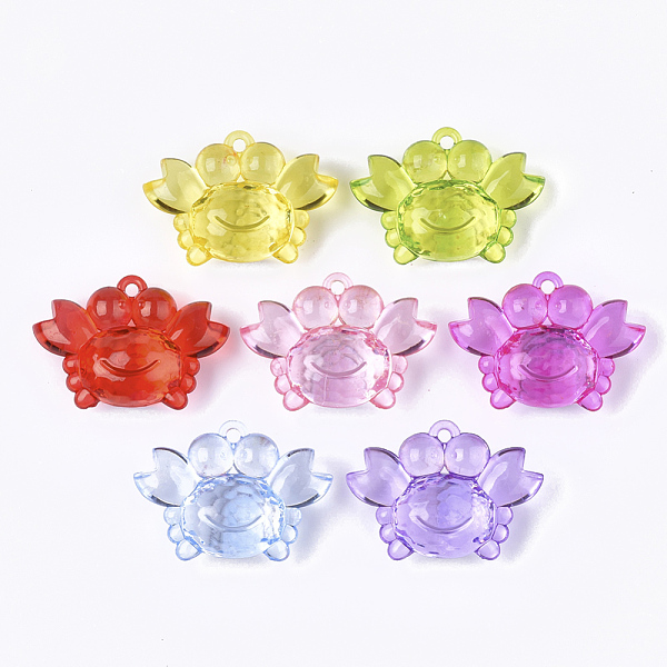 

PandaHall Transparent Acrylic Pendants, Faceted, Crab, Mixed Color, 34x48x19mm, Hole: 2mm, about 51pcs/500g Acrylic Crab Multicolor