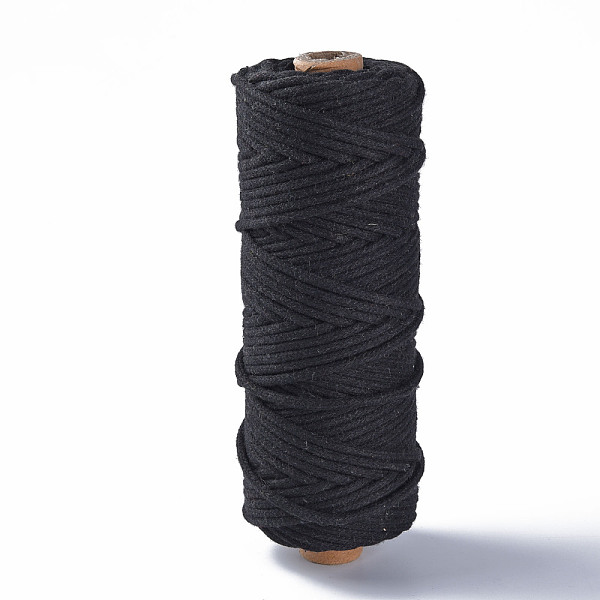 

PandaHall Cotton String Threads, Macrame Cord, Decorative String Threads, for DIY Crafts, Gift Wrapping and Jewelry Making, Black, 3mm...