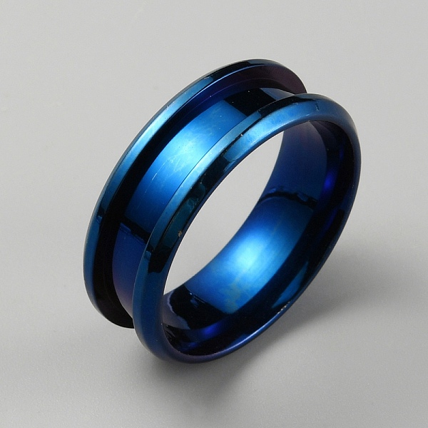 

PandaHall 304 Stainless Steel Grooved Finger Ring Settings, Ring Core Blank, for Inlay Ring Jewelry Making, Blue, Inner Diameter: 20mm 304...