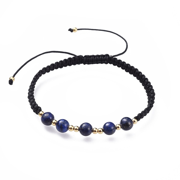 Adjustable Natural Lapis Lazuli(Dyed) Braided Bead Bracelets