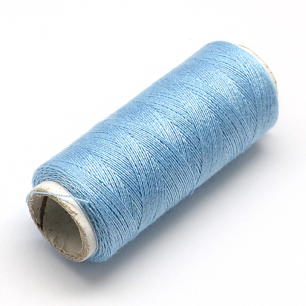 

PandaHall 402 Polyester Sewing Thread Cords for Cloth or DIY Craft, Light Blue, 0.1mm, about 120m/roll, 10rolls/bag Polyester Blue