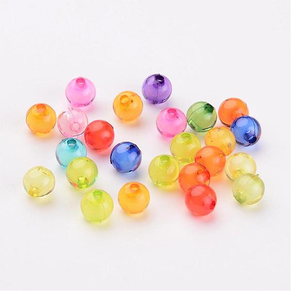 

PandaHall Transparent Acrylic Beads, Bead in Bead, Round, Mixed Color, 8mm, Hole: 2mm, about 2050pcs/500g Acrylic Round Multicolor
