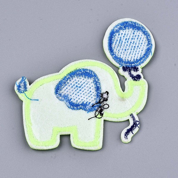 

PandaHall Computerized Embroidery Cloth Iron On/Sew On Patches, Costume Accessories, Appliques, Elephant, Green Yellow, 71x70x2mm Cloth...
